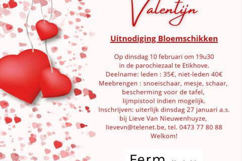 Bloemschikken met als thema "Valentijn" © Ferm Maarkedal