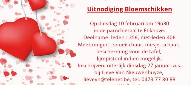Bloemschikken met als thema "Valentijn" © Ferm Maarkedal